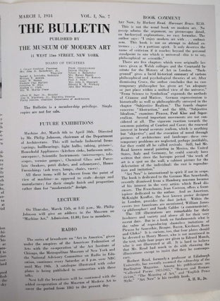 The Bulletin of the Museum of Modern Art : Vol. 1, No. 7, Mar., 1934