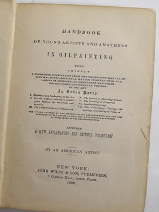 Item #163052 Handbook of Young Artists and Amateurs in Oil Painting. Laughton Osborn, "An...