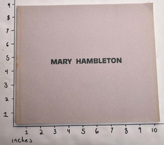 Item #164552 Mary Hambleton: Recent Paintings