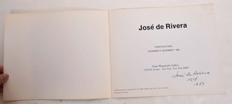 Item #164647 Jose de Rivera: Constructions. Jose De Rivera.