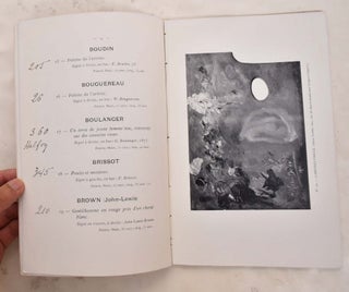 Catalogue de 123 palettes d'artistes peintes par Abbéma (Louise), Bail (J.), Benjamin-Constant, etc