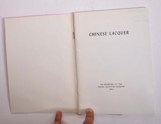 Catalogue of the Collection of Chinese Lacquer by Sammy Y. Lee