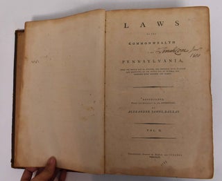 Item #166593 LAWS OF THE COMMONWEALTH OF PENNSYLVANIA, FROM THE SECOND DAY OF OCTOBER, ONE...