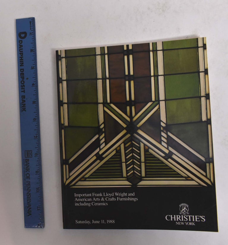 Item #167073 Important Frank Lloyd Wright and American Arts & Crafts Furnishings Including Ceramics. Christie's.
