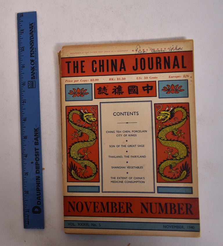 Item #167376 The China Journal: November, 1940 Vol. XXXIII, No. 5. Sterling S. Beath, Hsu Feng Yuin.
