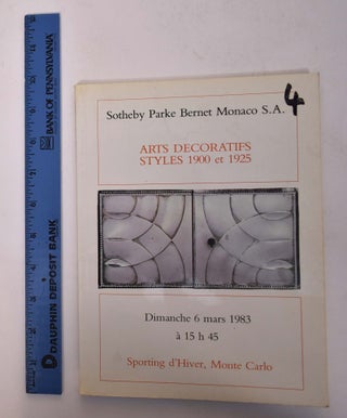 Item #167634 Arts Decorafits Styles 1900 et 1925. Sotheby Parke Bernet