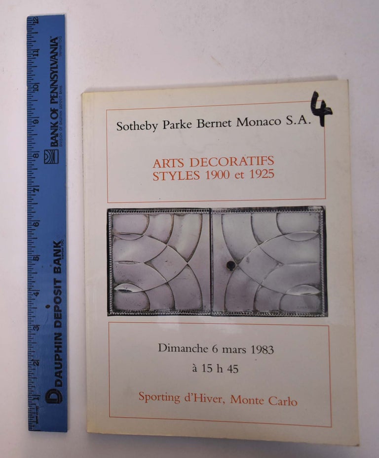 Item #167634 Arts Decorafits Styles 1900 et 1925. Sotheby Parke Bernet.