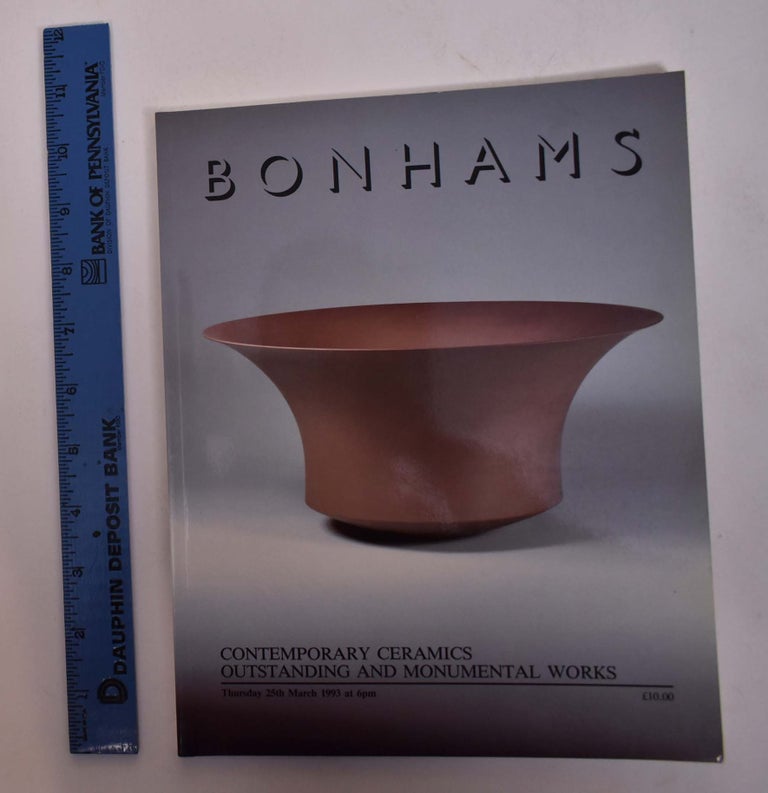 Item #167835 Contemporary Ceramics: Outstanding and Monumental Works. Bomham's.