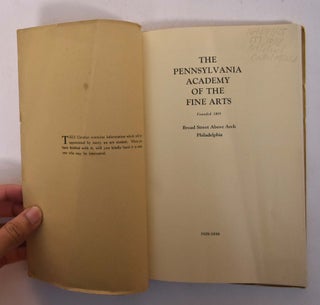 Schools of The Pennsylvania Academy of The Fine Arts: 1928-1929