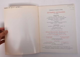 Collection Ernest Le Veel: Estampes Japonaises (1re Vente)