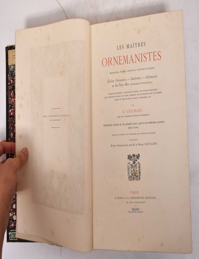 Item #170506 Les Maitres Ornemanistes: Dessinateurs, Peintres, Architects, Sculpteurs et Graveurs: Ecoles Francaise, Italienne, Allemande et des Pays-Bas (Flamande & Hollandaise) TEXT VOLUME ONLY. D. Guilmard.