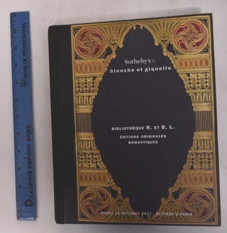 Item #170997 Bilbiotheque R. et B.L.: Editions Originales Romantiques. Sotheby's, Binoche et...