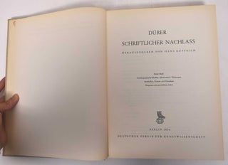Durer: Schriftlicher Nachlass (Three Volumes)