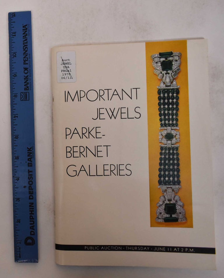Item #171065 Important Jewels: A Highly Important Collection of Emerald Jewels & Other Fine Jewelry. Parke-Bernet Galleries.