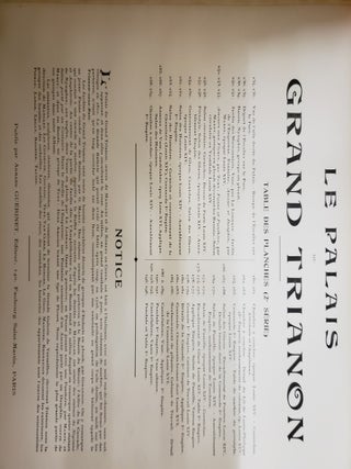 Le palais du Grand Trianon intérieurs; sculptures décoratives, meubles et bronzes