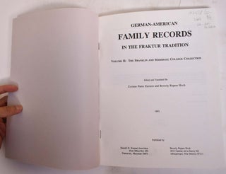 German-American Family Records in the Fraktur Tradition, Volume II