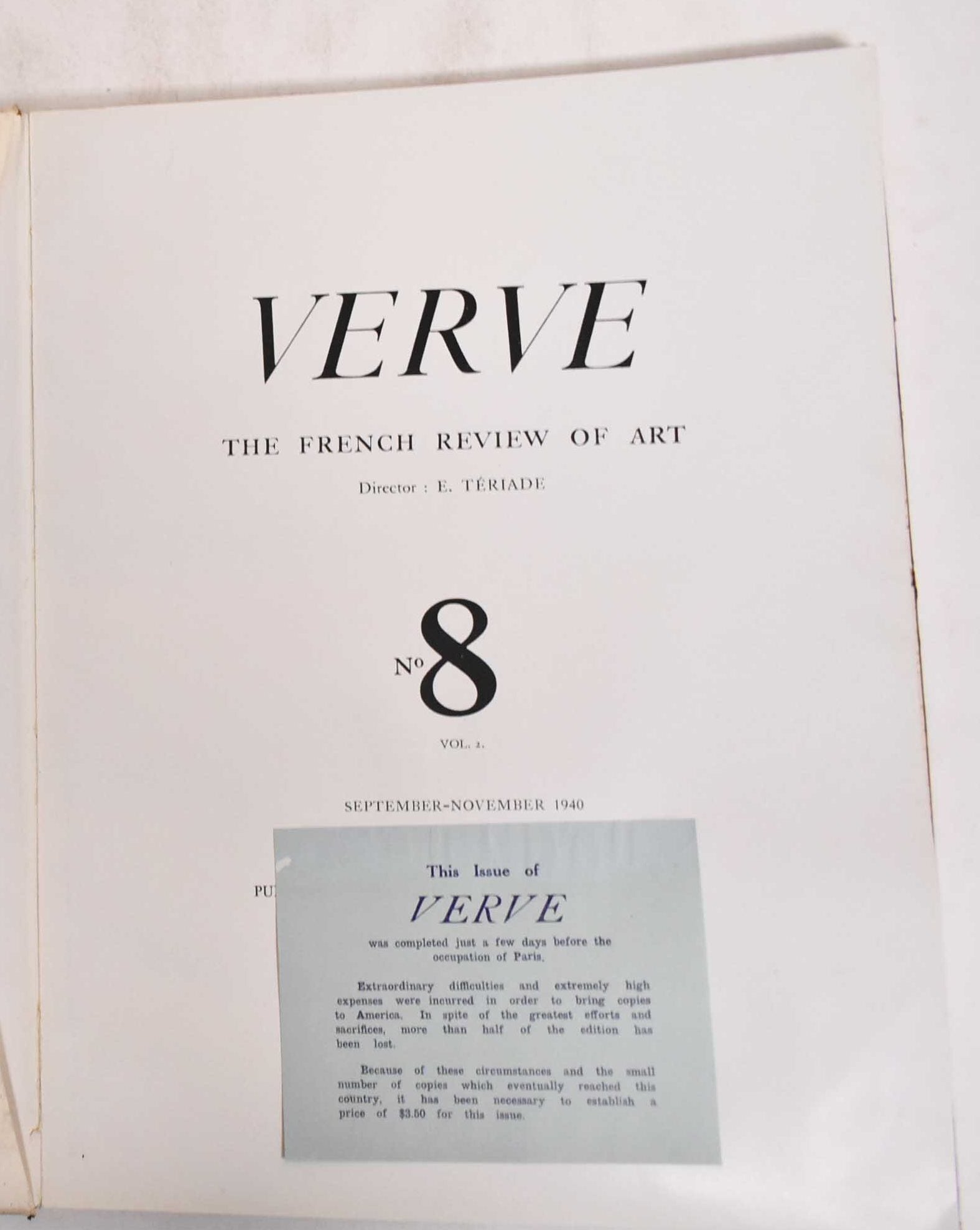 Verve: The French Review of Art, Volume 2, No. 8 | Julien Cain