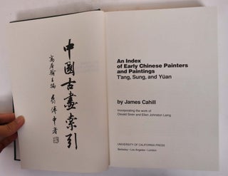 Item #173097 An Index of Early Chinese Painters and Paintings: T'ang, Sung, and Yuan. James...