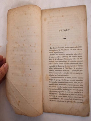 Report of the third annual fair of the American Institute of the City of New-York, held at Masonic Hall, October, 1830 : with a list of premiums, and a catalogue of all the articles exhibited, by whom made and sold, with the duties imposed on similar commodities.