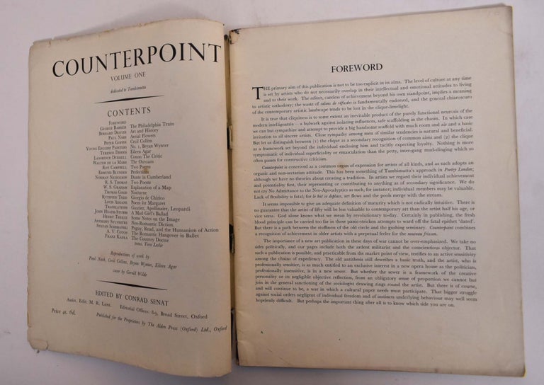 Item #173534 Counterpoint, Volume One. George Barker, Peter Goffin, Paul Nash, Bernard Denvir.