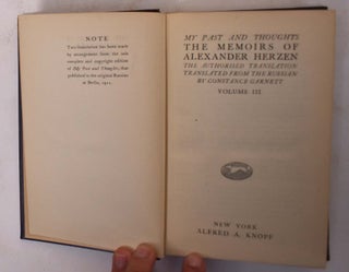 Item #173643 My Past and Thoughts; The Memoirs of Alexander Herzen, Volume III. Alexander Herzen