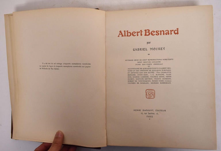 Item #173771 Albert Besnard. Gabriel Mourey.