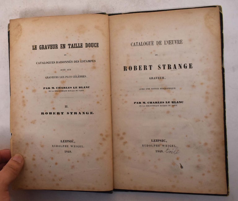 Item #173999 Catalogue de L'Oeuvre de Robert Strange, Graveur, Avec Une Notice Biographique. Charles Le Blanc.
