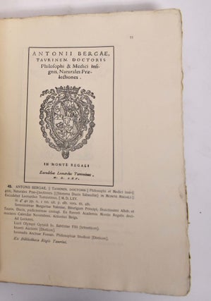 Bibliographia Medica Typographica Pedemontana: Saeculorum XV. et XVI.