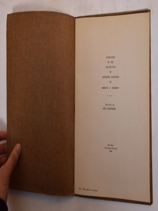 Catalogue of the Collection of Japanese Lacquers of Martin J. Desmoni