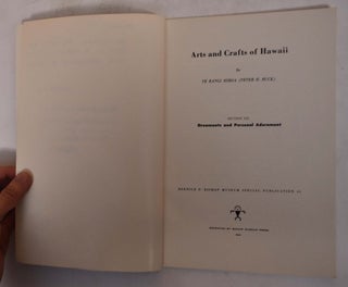 Arts and Crafs of Hawaii: Section XII, Ornaments and Personal Adornment