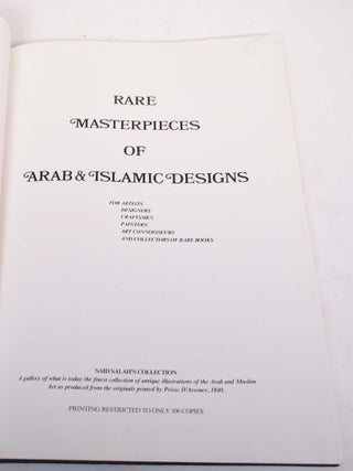 Rare Masterpieces of Arab & Islamic Designs for Artists, Designers, Craftsmen, Painters, Art Connoisseurs, and Collectors of Rare Books
