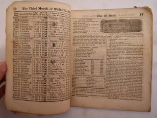 The United States Almanack, For the Year of our Lord 1851; being the third after bissextile, or leap year; containing 365 days: and after the 4th of July, the 75th of American independence. Arranged after the system of the German calendars. Containing the rising, setting, and eclipses of the sun and moon; the phases, signs, and southings of the moon; the aspects of the planets, with the rising, setting, and southing of the most conspicuous planets and fixed stars; the times of high water at Philadelphia; the equation of time, and other miscellanies, &c.,