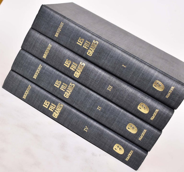 Item #175814 Les Filigranes; Dictionnaire Historique des Marques Du Papier des Leur Apparition Vers 1282 Jusqu'en 1600, Volumes I through IV. Charles Moise Briquet.