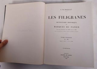 Les Filigranes; Dictionnaire Historique des Marques Du Papier des Leur Apparition Vers 1282 Jusqu'en 1600, Volumes I through IV