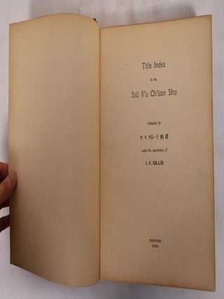 Title index to the Ssu k'u ch'üan shu