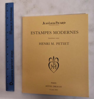 Item #176387 Estampes Modernes, IV: Quatrieme Vente, Henri M. Petiet, Hotel Drouot 11 Juin 1993....