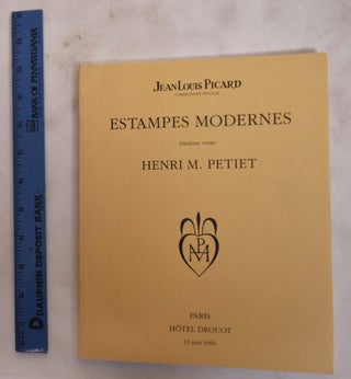 Item #176392 Estampes Modernes, X: Dixieme Vente, Henri M. Petiet, Hotel Drouot 13 Juin 1996....