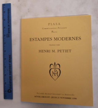 Item #176394 Estampes Modernes, XI: Onzieme Vente, Henri M. Petiet, Hotel Drouot Jeudi 21...