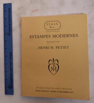 Item #176395 Estampes Modernes, XIV: Quatorzieme Vente, Henri M. Petiet, Hotel Drouot Mardi 16...