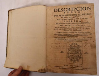 Item #176473 Descripcion breue del monasterio de S. Lorenzo el Real del Escorial : unica...