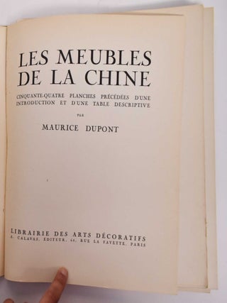 Les Meubles de la Chine Cinquante-Quatre Plances Precedess D'une Introduction et D'une Table Descriptive