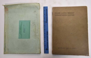 Item #177177 Frank Lloyd Wright: Ausgefuhrte Bauten. C. R. Ashbee