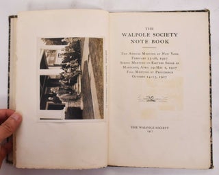 Item #177226 The Walpole Society Note Book. The Walpole Society