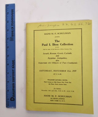 Item #177467 The Paul I. Ilton Collection: Israeli, Roman, Greek, Cycladic and Egyptian...