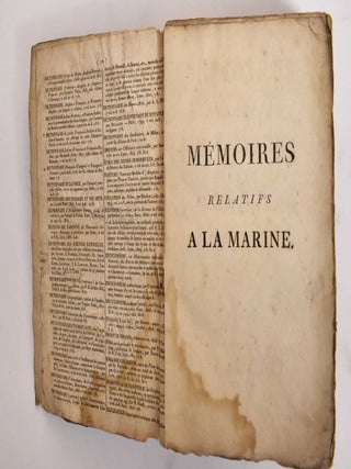 Item #177963 Memoires Relatifs a la Marine, Tome II. Antoine Thevenard