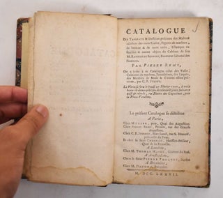 Item #178015 Catalogue des tableaux & desseins précieux des maîtres célebres des trois...