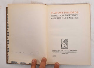 Item #178026 Platons Phaidros. Plato, Rudolf Kassner