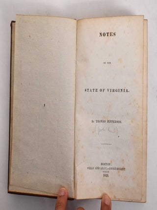 Item #178063 Notes on the State of Virginia. Thomas Jefferson, James Logan