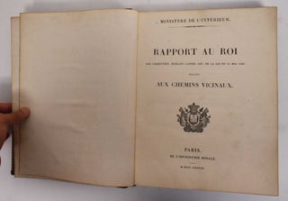 Item #178075 Rapport au Roi Sur L'Execution, Pendant L'Annee 1837, de la Loi du 21 Mai 1836,...