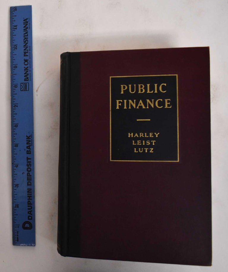 Item #178356 Public Finance. Harley Leist Lutz.